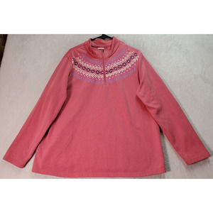 Blair Sweatshirt Womens Size XL Mauve‎ Cotton Long Casual Sleeve Quarter Zipper